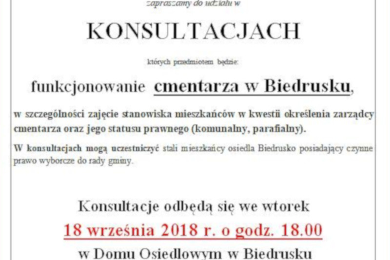 Konsultacje w sprawie cmentarza